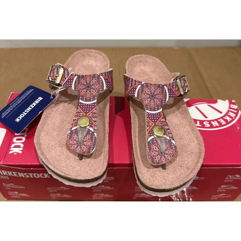 Birkenstock Kids EU 30/US 12 Gizeh Thong Sandals Oriental Tiles Rose